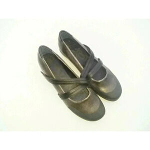 Otbt Womens Mary Jane Shoes Black Leather Round Toe Adjustable Hook And Loop 10M